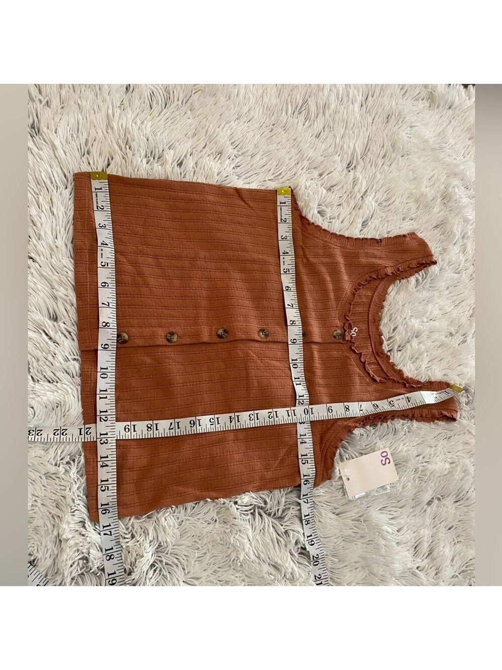 SO button down sleeveless tank Woman’s Junior’s size XL cinnamon scoop neck - Picture 11 of 11